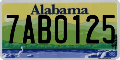 AL license plate 7AB0125