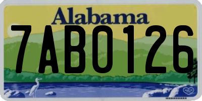 AL license plate 7AB0126