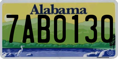 AL license plate 7AB0130