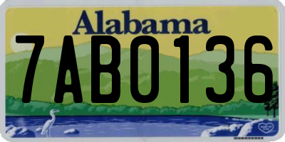 AL license plate 7AB0136