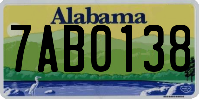AL license plate 7AB0138