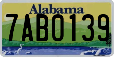 AL license plate 7AB0139