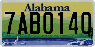 AL license plate 7AB0140
