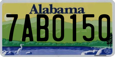 AL license plate 7AB0150