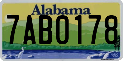 AL license plate 7AB0178