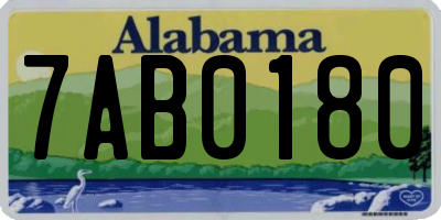 AL license plate 7AB0180