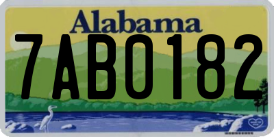 AL license plate 7AB0182