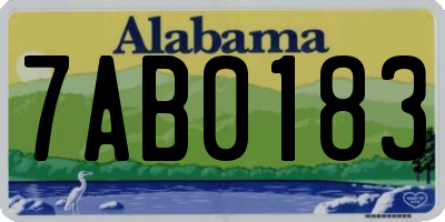 AL license plate 7AB0183