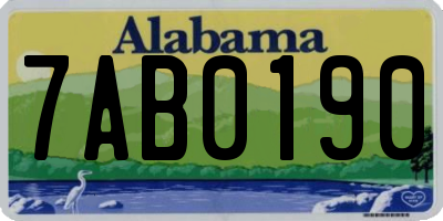 AL license plate 7AB0190