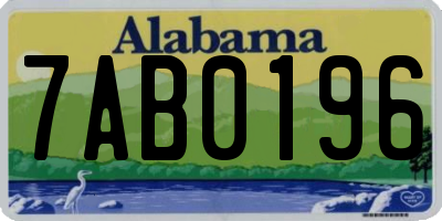 AL license plate 7AB0196