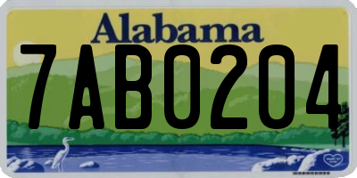 AL license plate 7AB0204