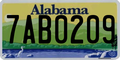 AL license plate 7AB0209