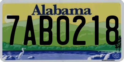 AL license plate 7AB0218
