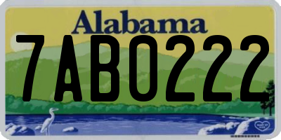 AL license plate 7AB0222