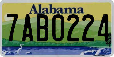 AL license plate 7AB0224