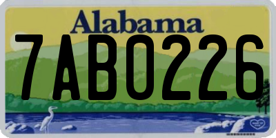 AL license plate 7AB0226