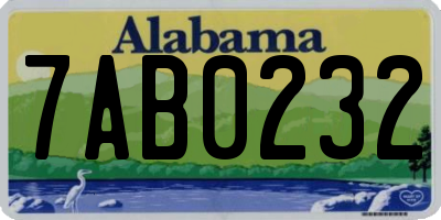 AL license plate 7AB0232