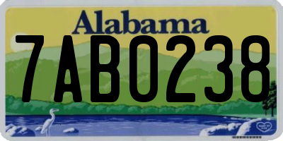 AL license plate 7AB0238