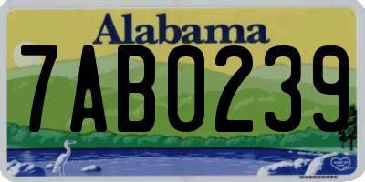AL license plate 7AB0239