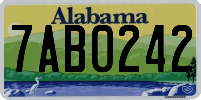 AL license plate 7AB0242