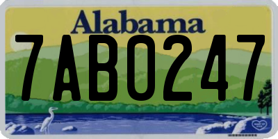 AL license plate 7AB0247