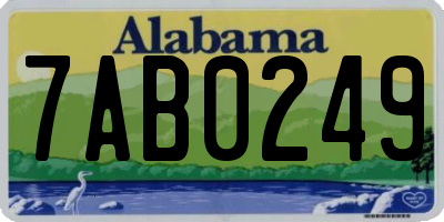 AL license plate 7AB0249