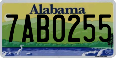 AL license plate 7AB0255