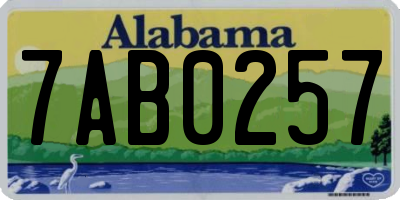 AL license plate 7AB0257