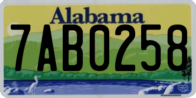 AL license plate 7AB0258