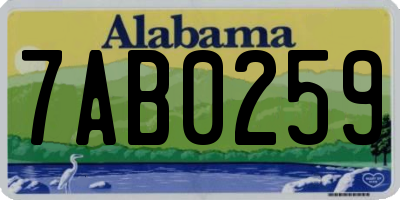 AL license plate 7AB0259
