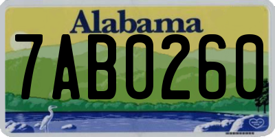 AL license plate 7AB0260