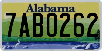 AL license plate 7AB0262