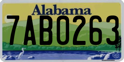 AL license plate 7AB0263