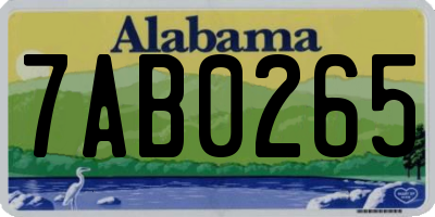 AL license plate 7AB0265