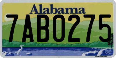 AL license plate 7AB0275