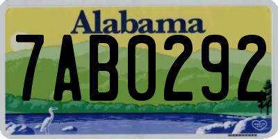 AL license plate 7AB0292