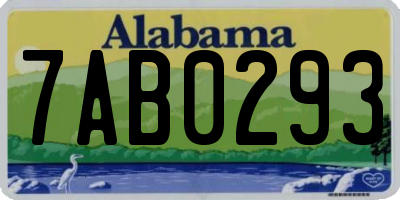 AL license plate 7AB0293