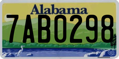 AL license plate 7AB0298