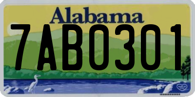 AL license plate 7AB0301