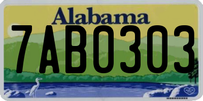 AL license plate 7AB0303