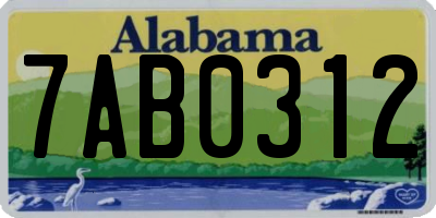 AL license plate 7AB0312