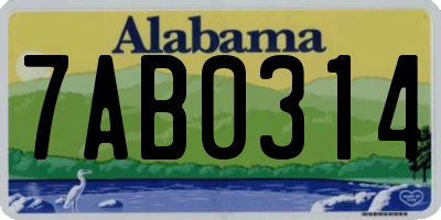 AL license plate 7AB0314