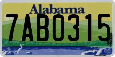AL license plate 7AB0315