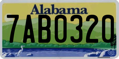 AL license plate 7AB0320