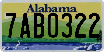 AL license plate 7AB0322