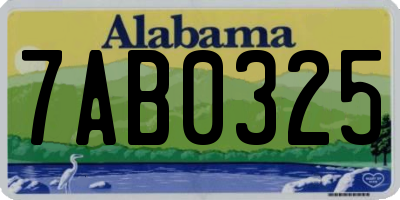 AL license plate 7AB0325