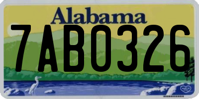 AL license plate 7AB0326