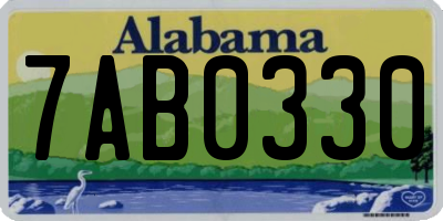 AL license plate 7AB0330