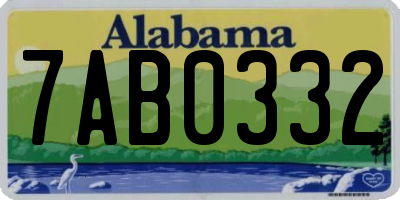 AL license plate 7AB0332