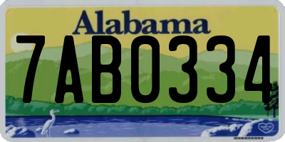 AL license plate 7AB0334